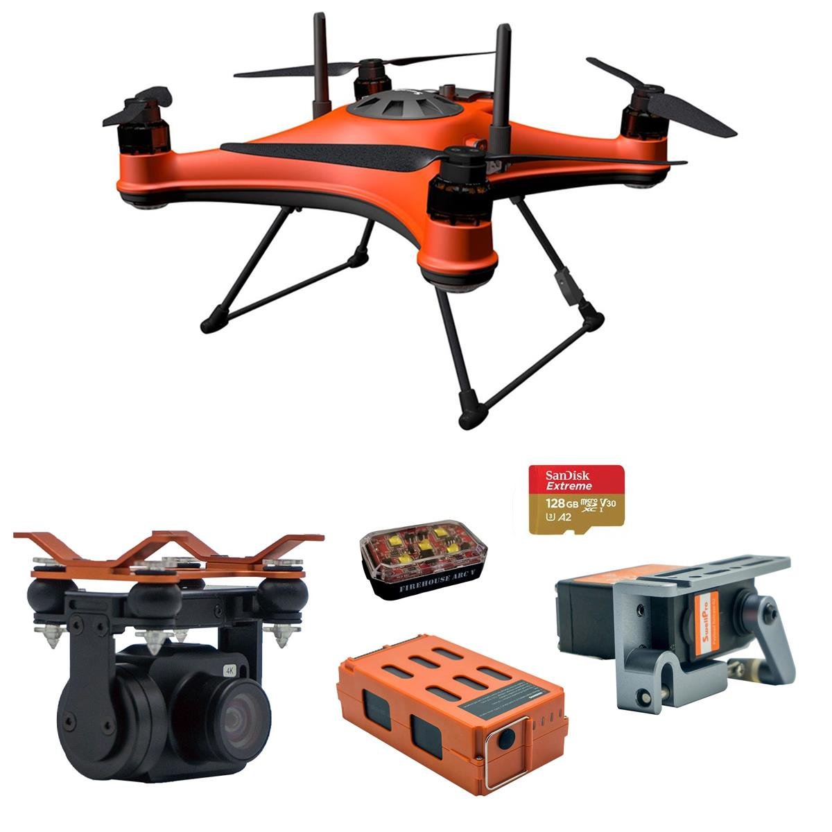 Swellpro SplashDrone 4 Waterproof Drone with 4K 3-Axis Gimbal, Complete Kit