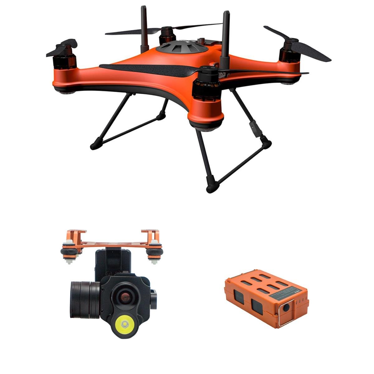 Swellpro SplashDrone 4 Waterproof Drone with 4K 3-Axis Gimbal, Extra Battery